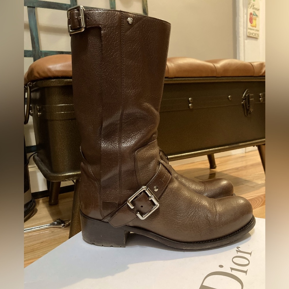 Dior Leather Buckled Boots - size 39